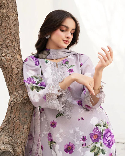 Baroque D-803 Khaddar Printed three piece