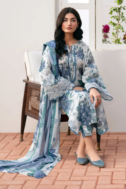 Baroque D-185 Khaddar Printed three piece