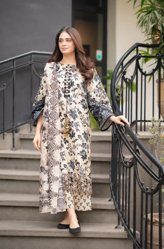 Baroque D-798 Khaddar Printed three piece