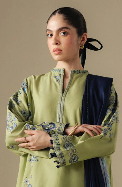 Coco Embroidered Dhanak Three Piece D-228