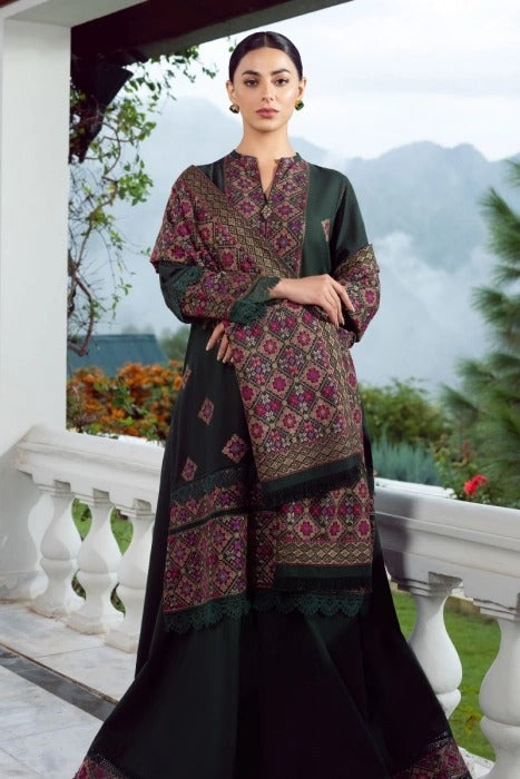 Bareeze FCC-100 MOngia Embroidered Dhanak Three Piece Winter Collection