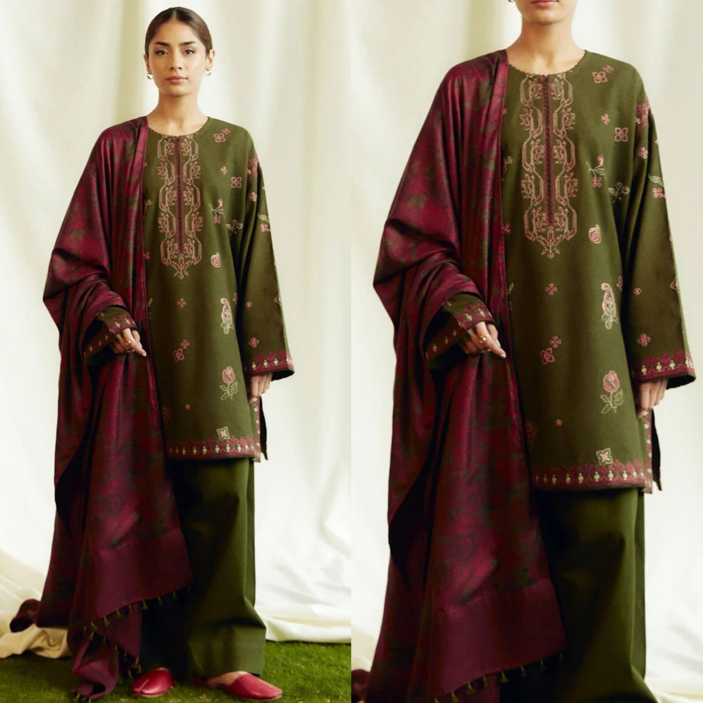 Coco-805 Embroidered Dhanak 3pc Wt