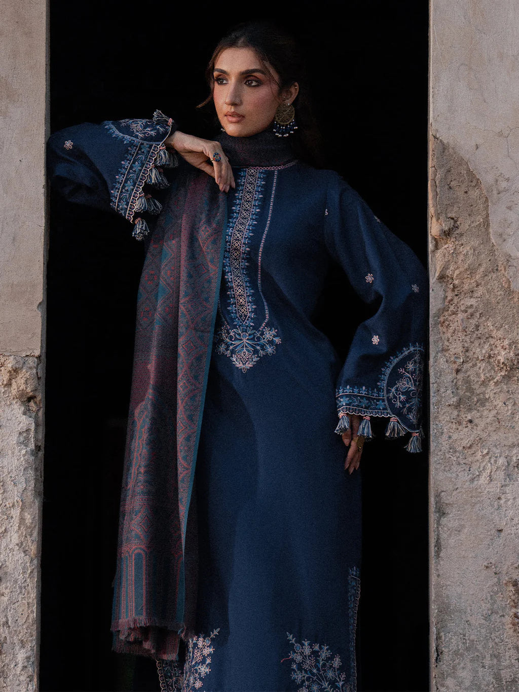 Izel Embroidered Dhanak Three Piece IZL-84