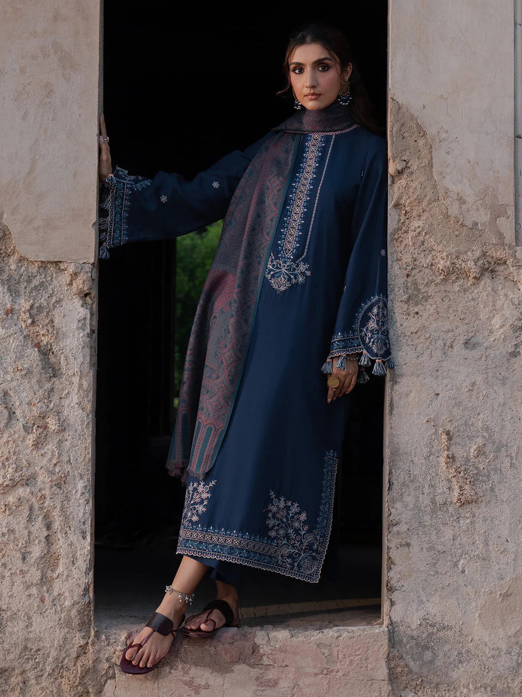 Izel Embroidered Dhanak Three Piece IZL-84