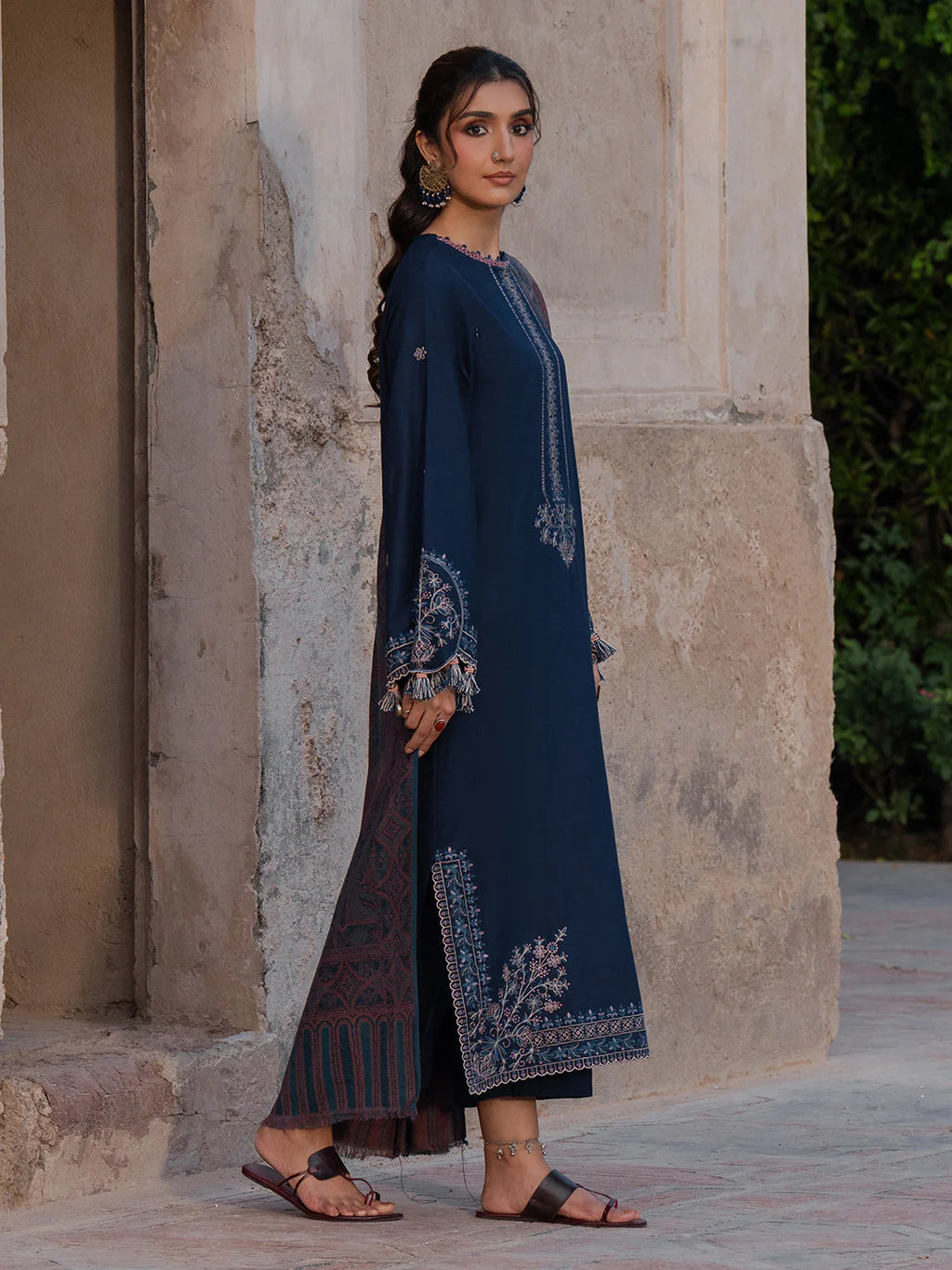 Izel Embroidered Dhanak Three Piece IZL-84
