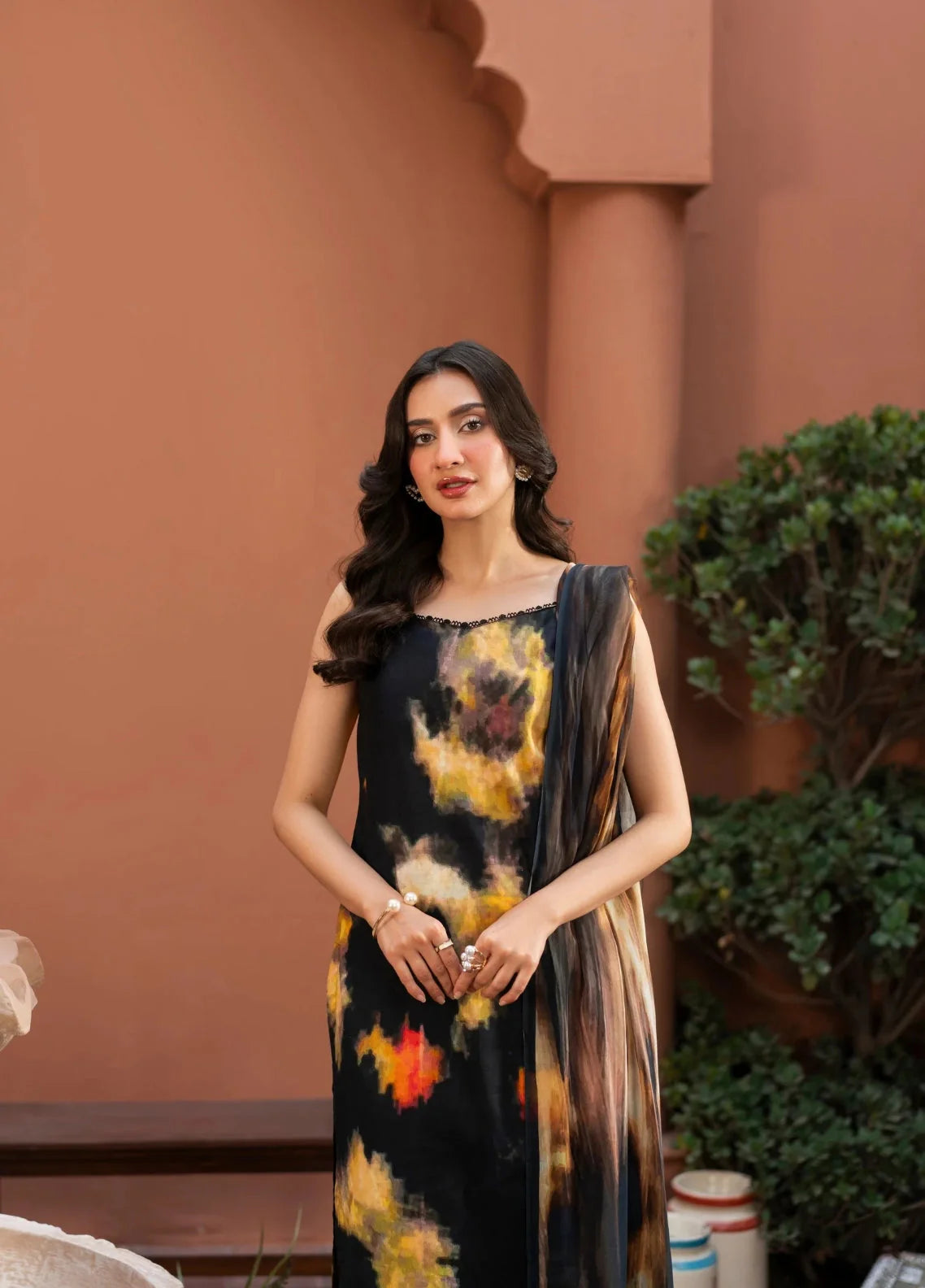 fcc-838 Printed Airjet Viscous Silk Three Piece