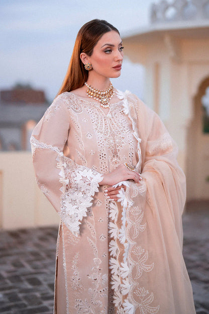 Zarpash Chikenkari Embroidered Dhanak Three Piece Zarpash-02