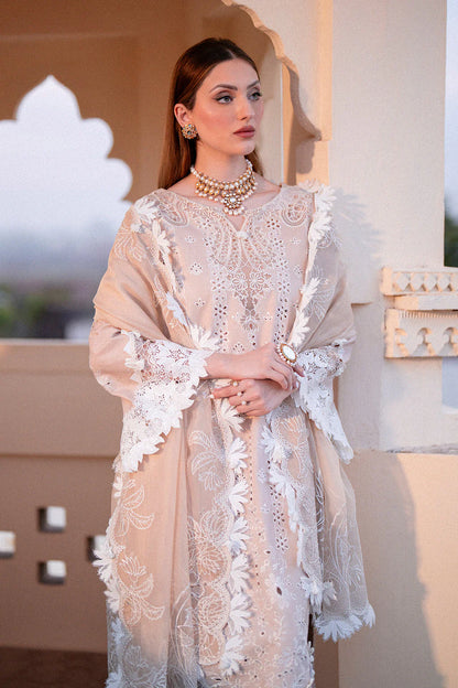 Zarpash Chikenkari Embroidered Dhanak Three Piece Zarpash-02