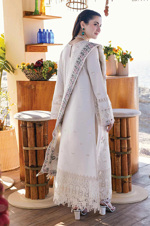 Chikenkari Qalamkar Embroidered lawn Three Piece QL-1023