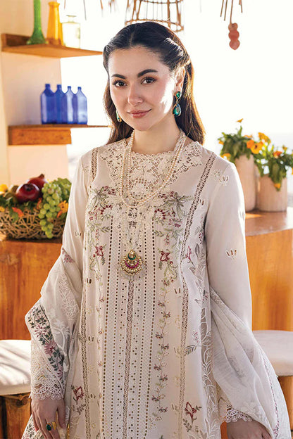 Chikenkari Qalamkar Embroidered lawn Three Piece QL-1023