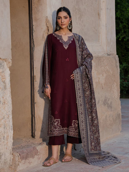 Izel Embroidered Dhanak Three Piece IZL-16