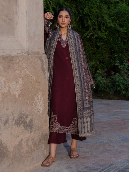 Izel Embroidered Dhanak Three Piece IZL-16
