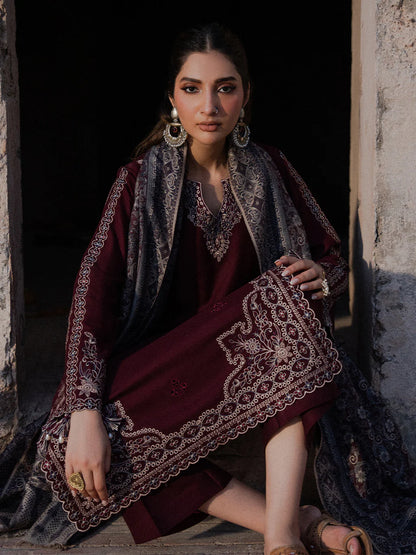 Izel Embroidered Dhanak Three Piece IZL-16