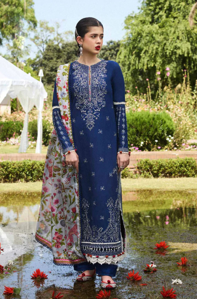 Hussain Rehar 3pc Dahank Embroidered Suit HR-01