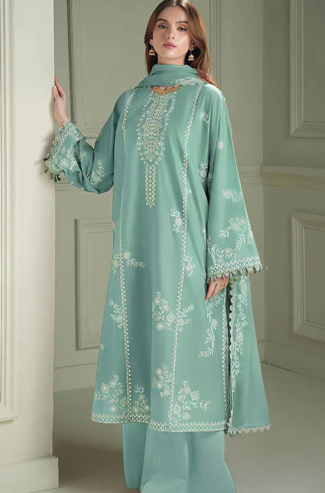 Cross Stitch Embroidered lawn Three Piece CS-41 Sky