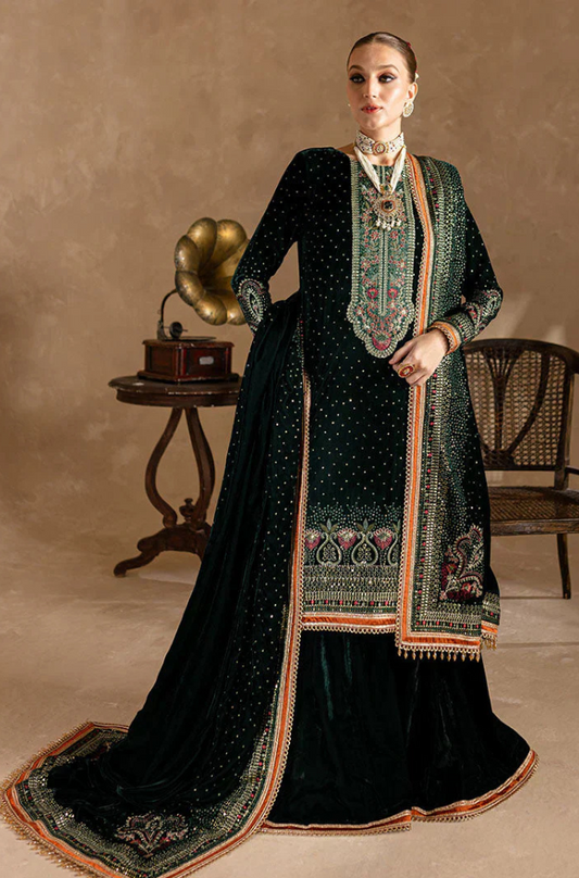 Ansub jahangir Velvet Embroiderd Three Piece AJ-001