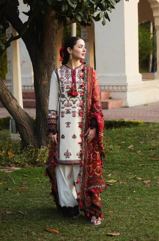 Hussain Rahar Embroidered lawn Three Piece HR-02
