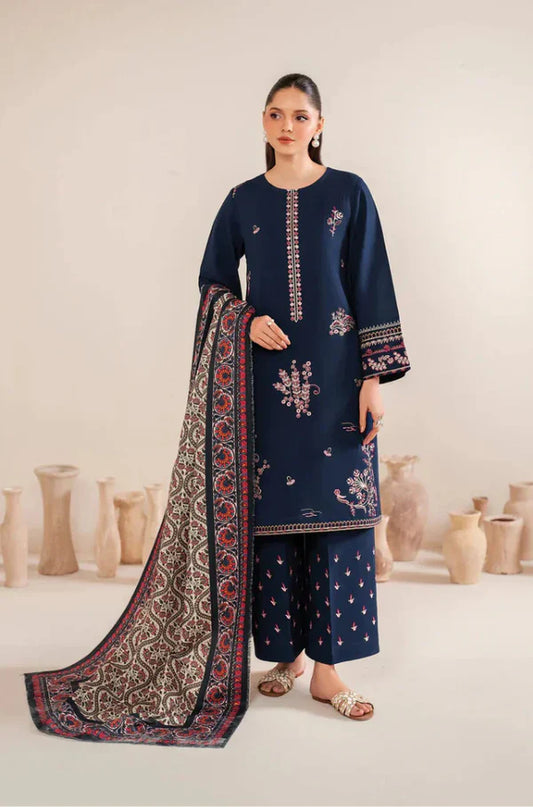 Garnet Embroidered Dahank Three Piece ameema