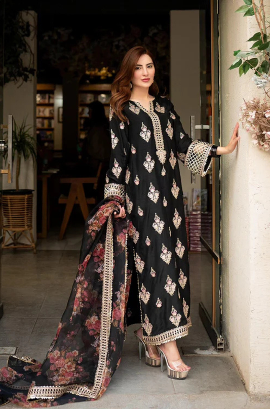 Baroque Dahank Embroiderd Three Piece BQR-177