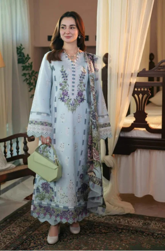 Qalamkar Chikenkari Embroidered Dahank Three Piece QL-1028