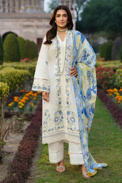 Ayeza Khan - Embroidered Dhanak Three Piece IZL-13