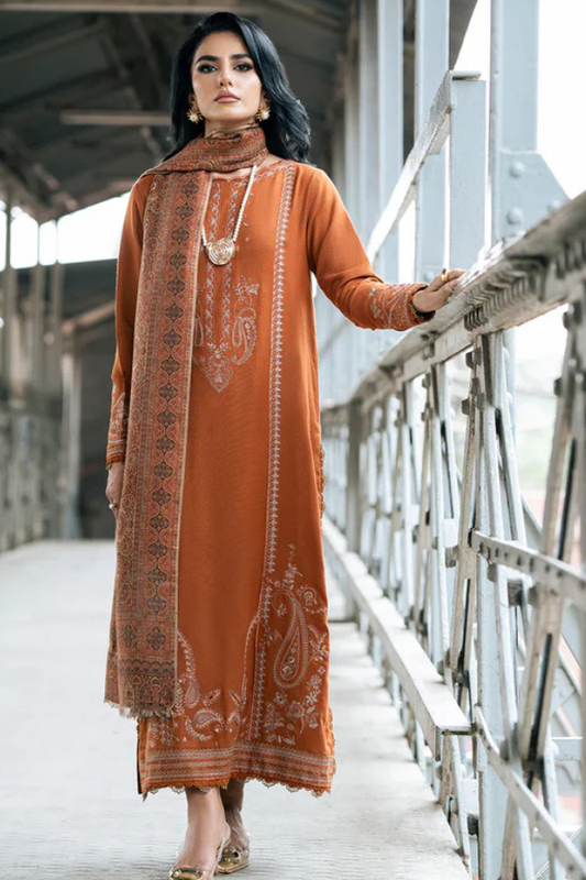 Izel Embroidered Dhanak Three Piece IZL-15