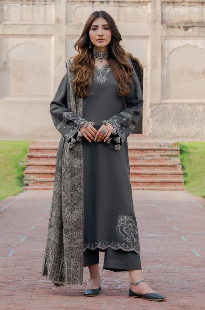 Izel Embroidered Dhanak Three Piece IZL-85