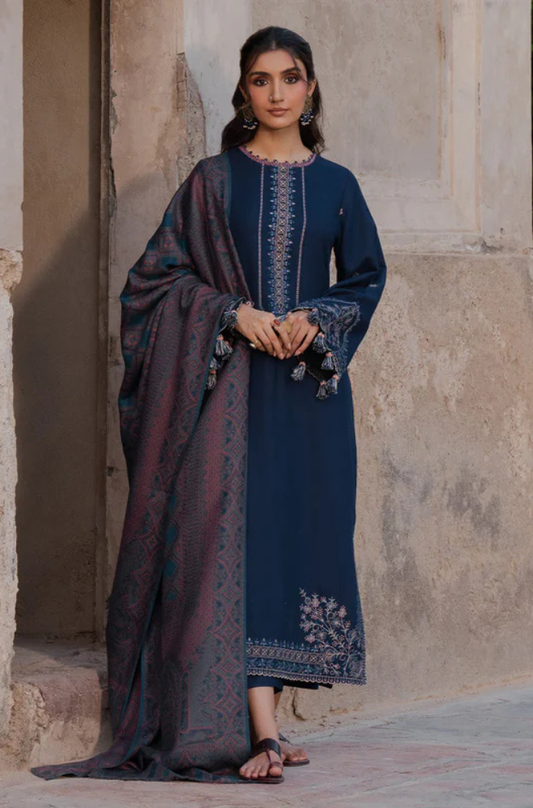 Izel Embroidered Dhanak Three Piece IZL-84