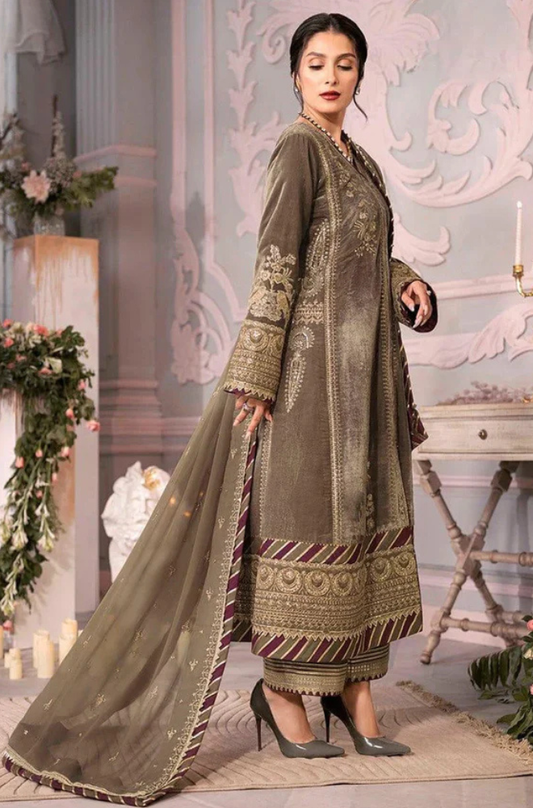 Maria-B Velevet Embroidered Three Piece MB-1017