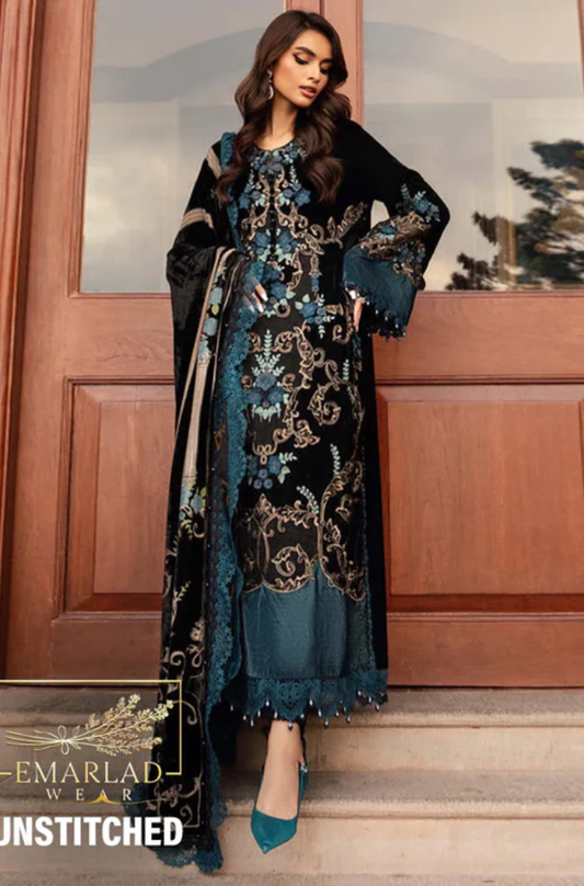 Maria-B Velevet Embroidered Three Piece MB-1016