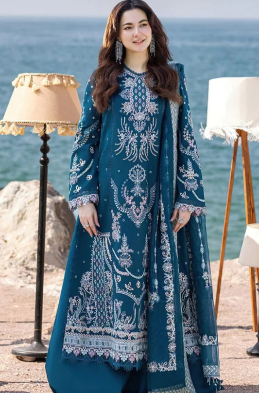 Qalamkar Lawn Chikenk-Kari Embroidered Three Piece QL-121