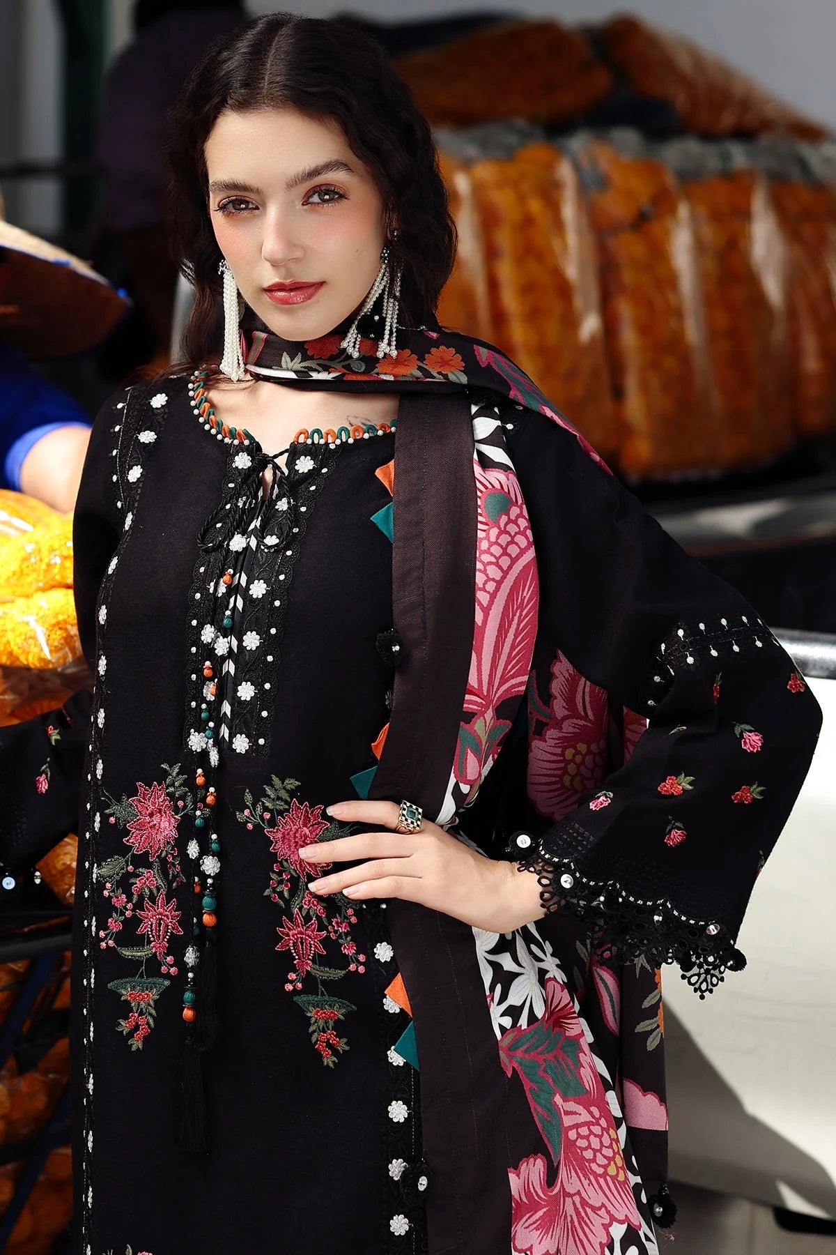 Charizma Embroidered lawn Three Piece CH-01