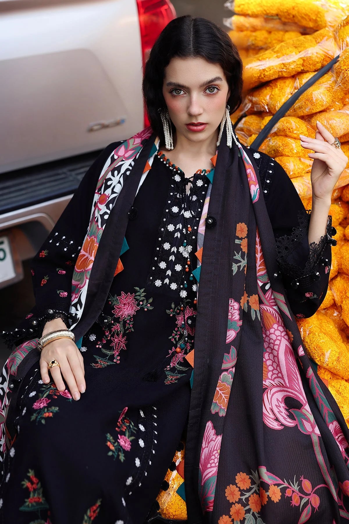 Charizma Embroidered lawn Three Piece CH-01