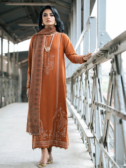 Izel Embroidered Dhanak Three Piece IZL-15