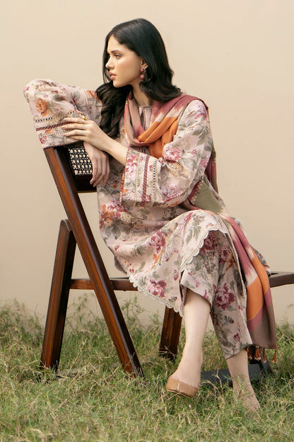 Baroque D-191 Khaddar Printed three piece
