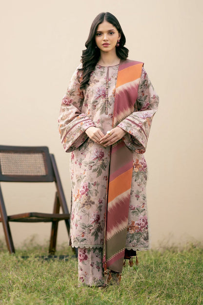 Baroque D-191 Khaddar Printed three piece