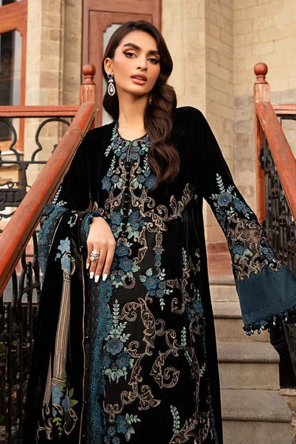 Maria-B Velevet Embroidered Three Piece MB-1016