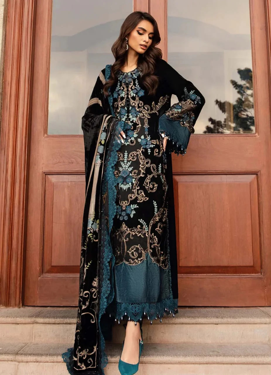Maria-B Velevet Embroidered Three Piece MB-1016