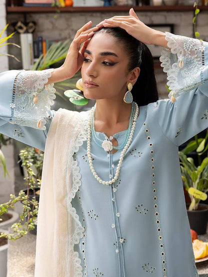lzel Lawn Chikenk-Kari Embroidered Three Piece Izl-93