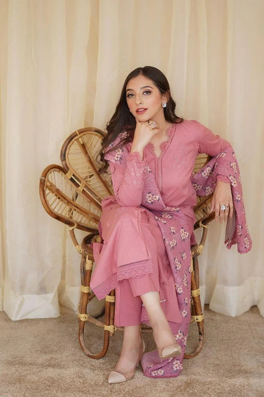 Fcc-437 lawn Embroidered three piece