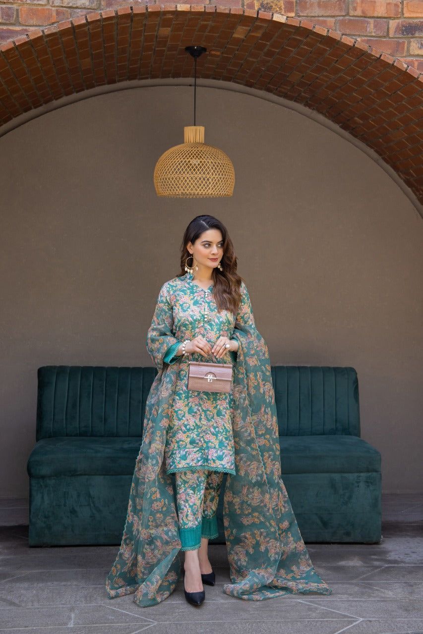 Aiman Closet AC-03 Zinc Printed Airjet Viscous Silk Three Piece