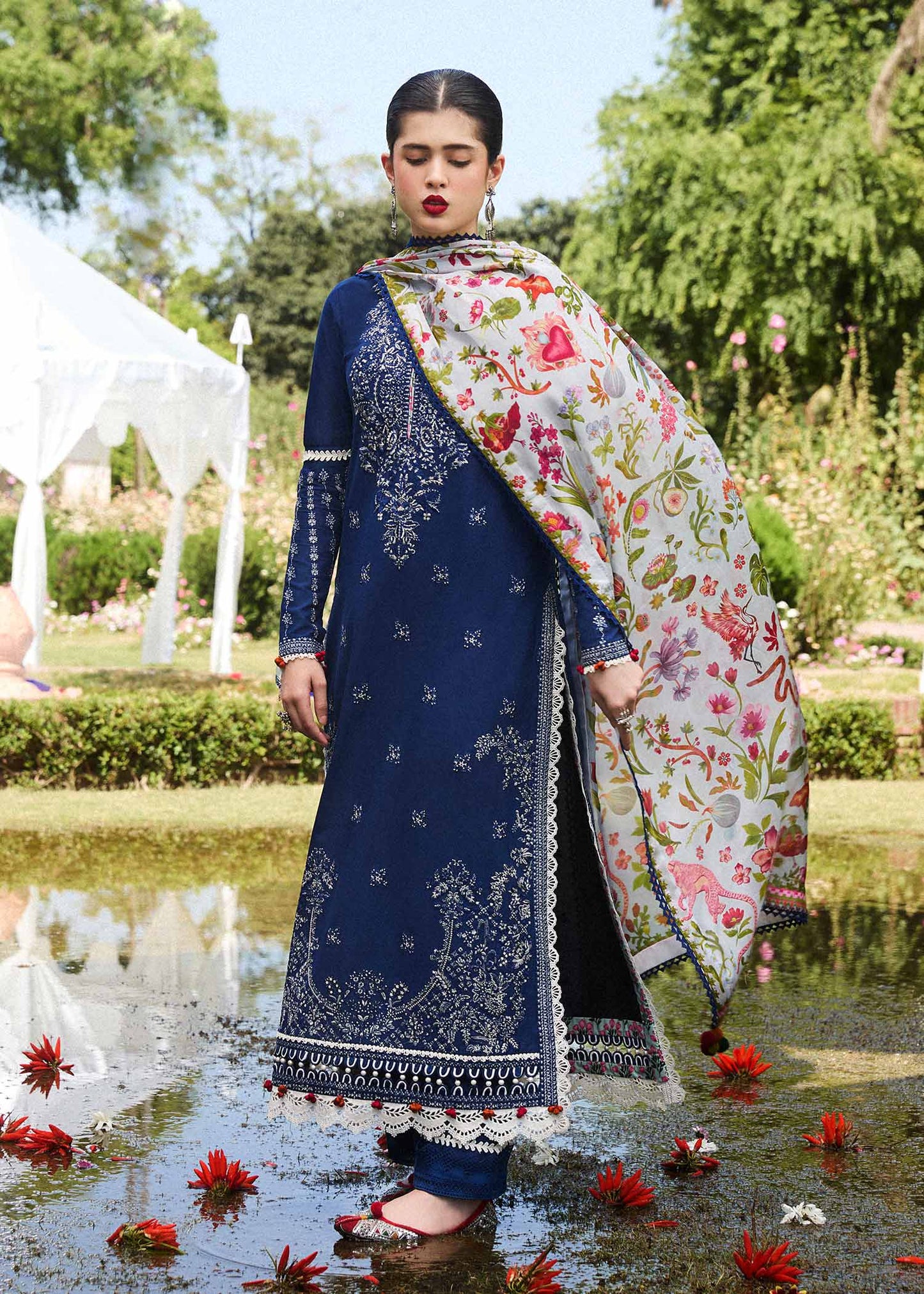 Hussain Rehar 3pc Dahank Embroidered Suit HR-01