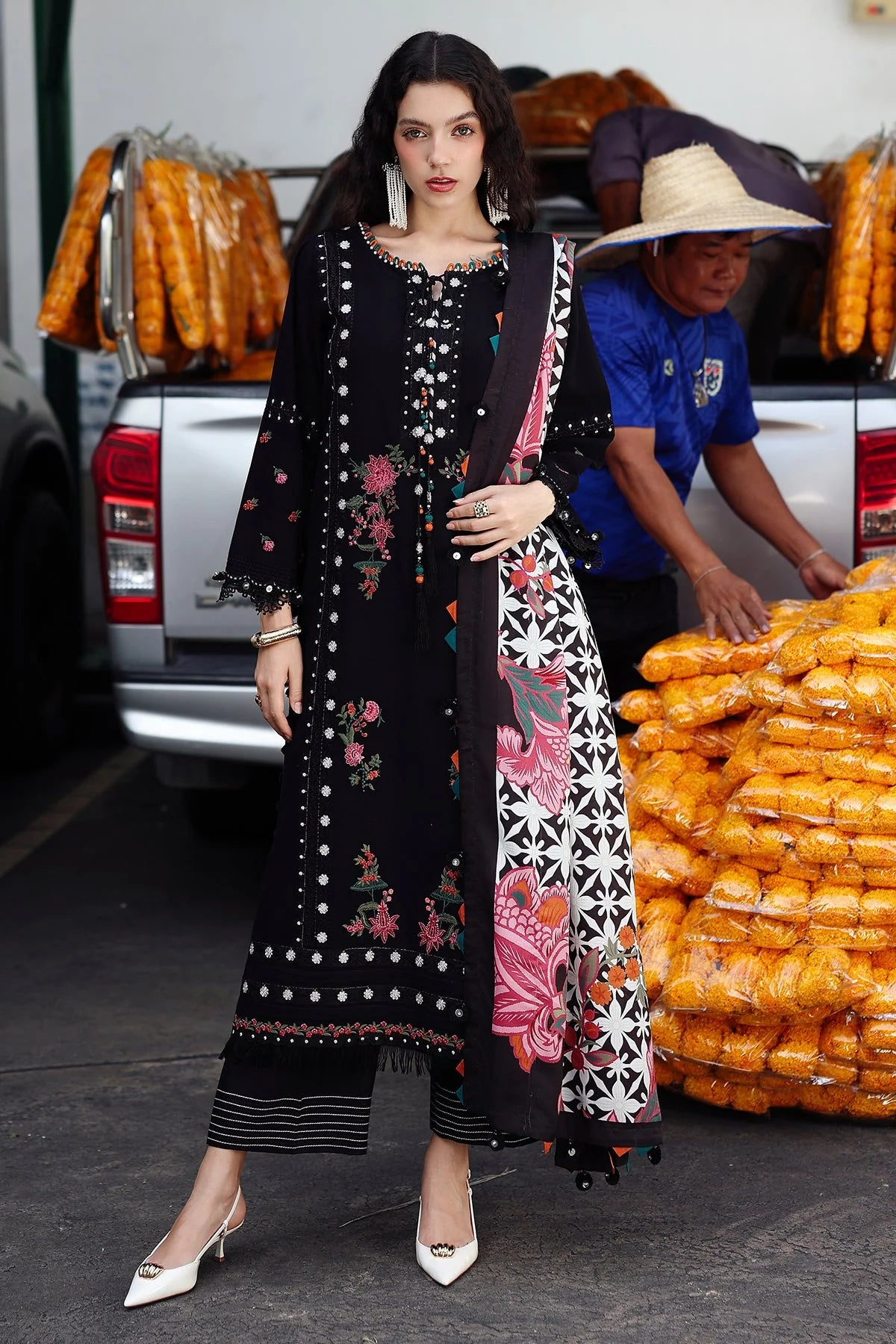Charizma Embroidered lawn Three Piece CH-01