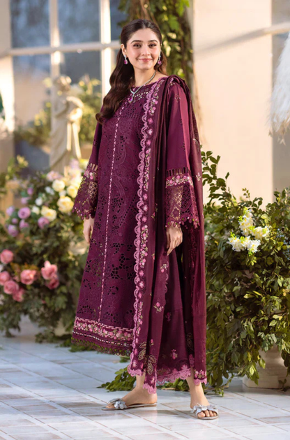 Bin Ilyas Freesia Lawn Chikenk-Kari Embroidered Three Piece BIL-003