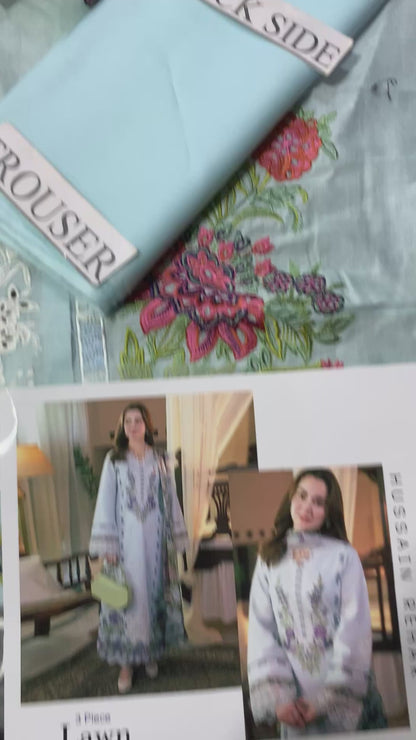 Qalamkar Chikenkari Embroidered Dahank Three Piece QL-1028