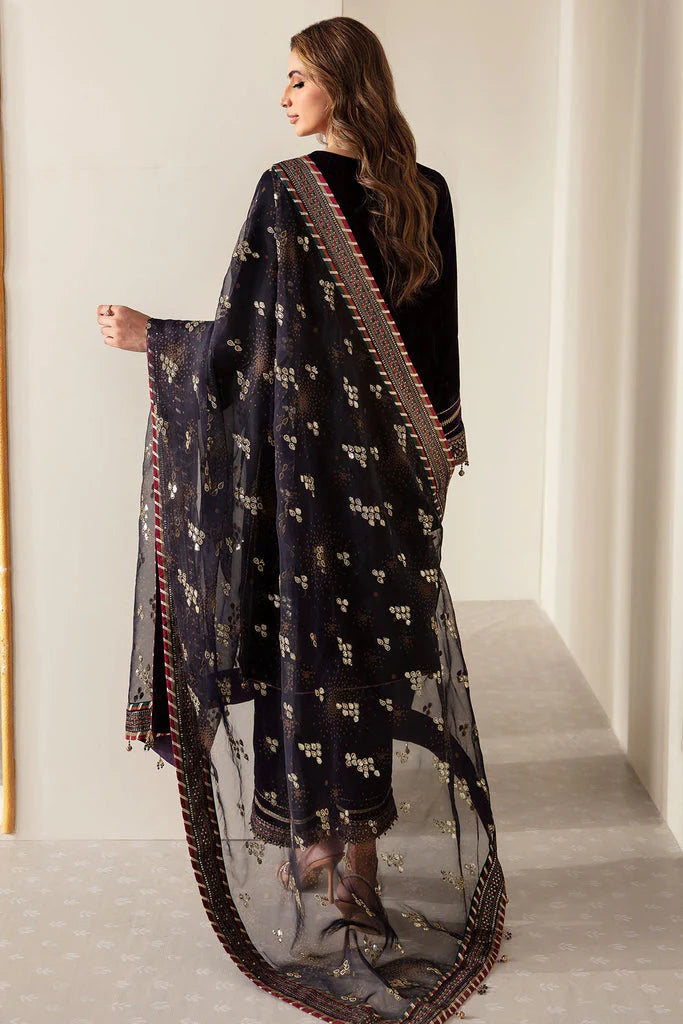 Baroque Velvet Embroiderd Three Piece BQR-952