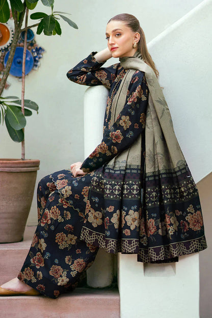 Baroque D-208 Khaddar Printed three piece