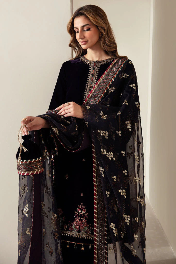 Baroque Velvet Embroiderd Three Piece BQR-952
